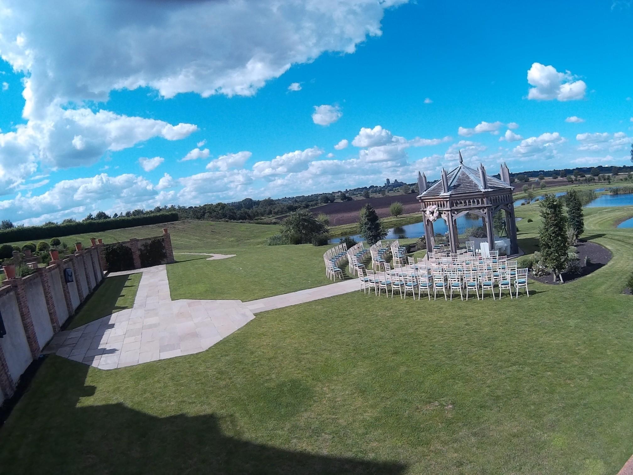 Steelasophical steelband wedding day music outdoors at The Old Hall Ely