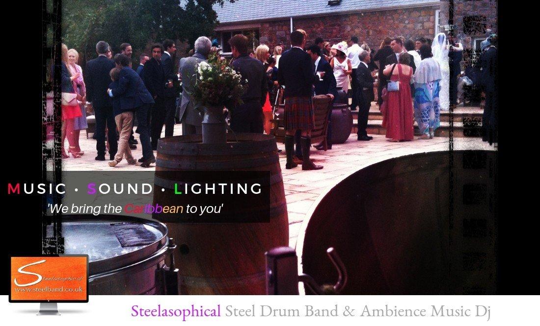 Steelasophical wedding steel band DJ | steel band duo for a drinks reception. Jersey Guernsey